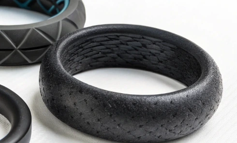 Modern silicone wedding bands in different textures and finishes
